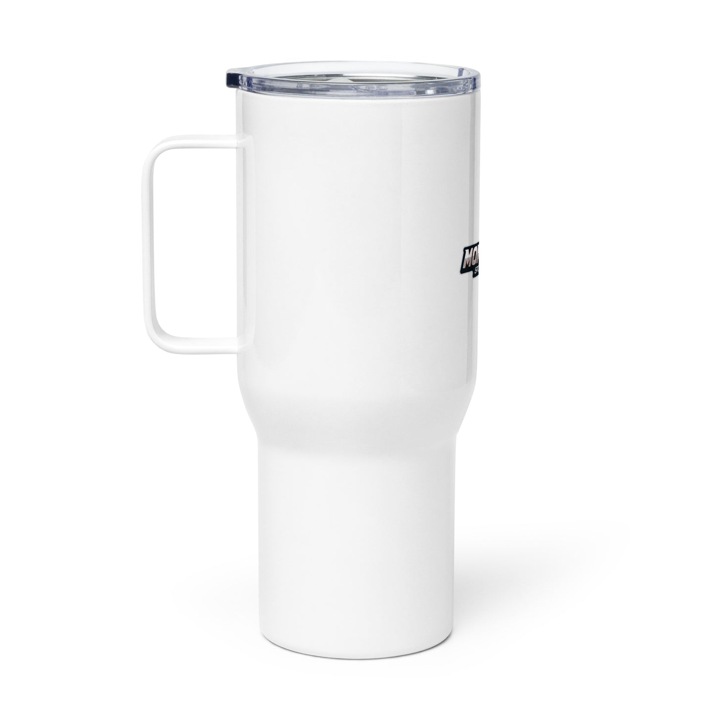 Travel mug with a handle