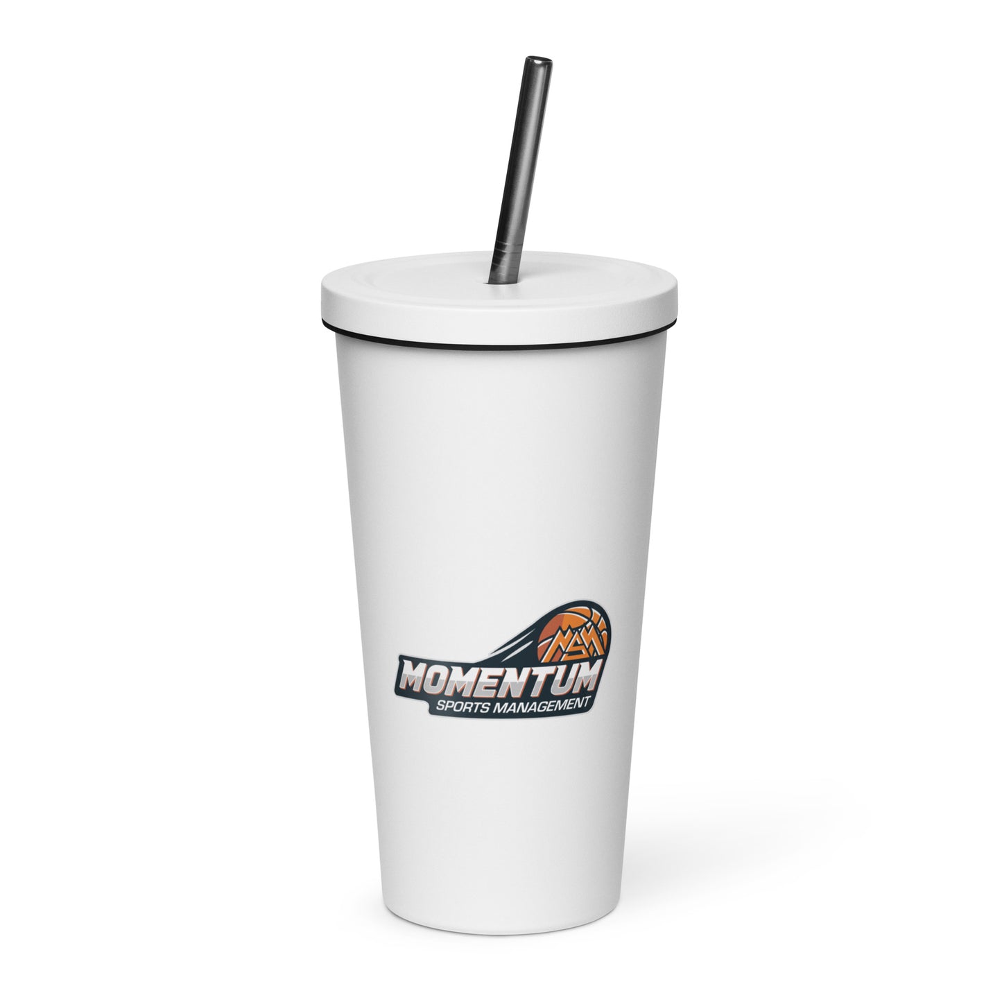 Insulated tumbler with a straw