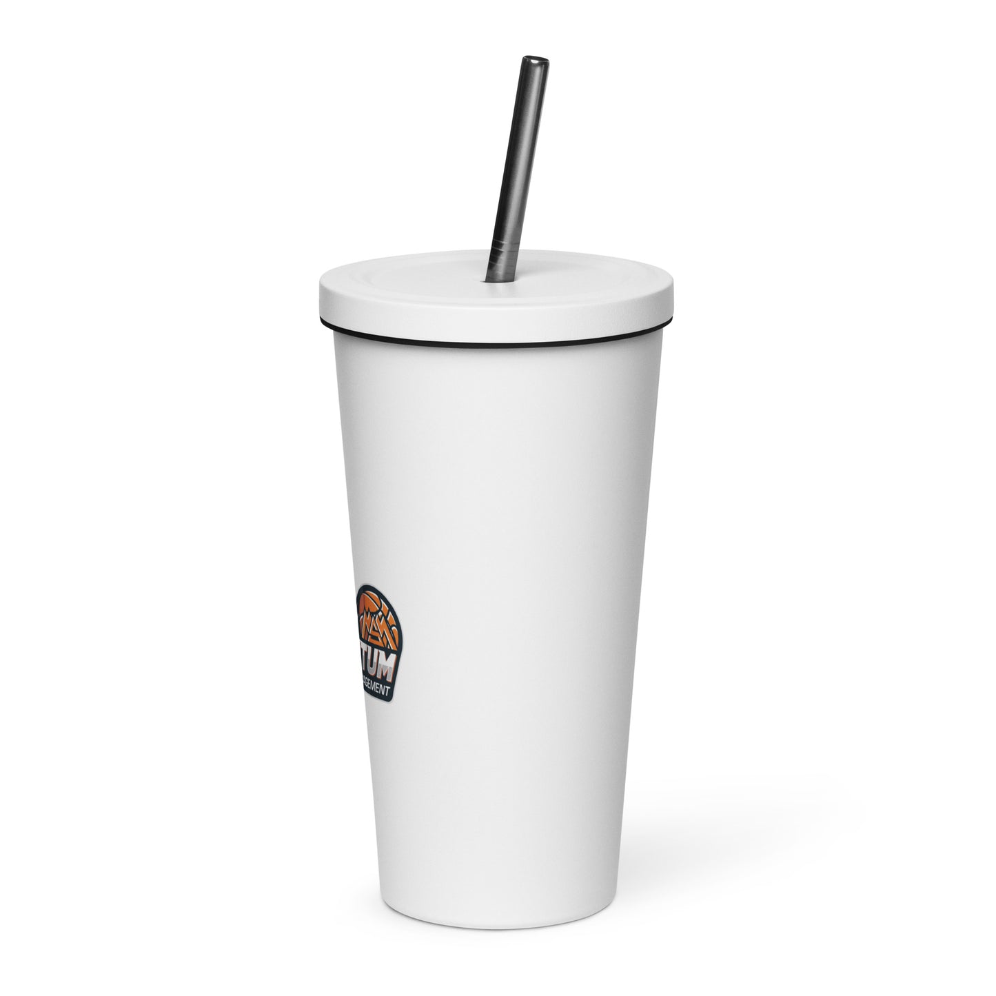 Insulated tumbler with a straw