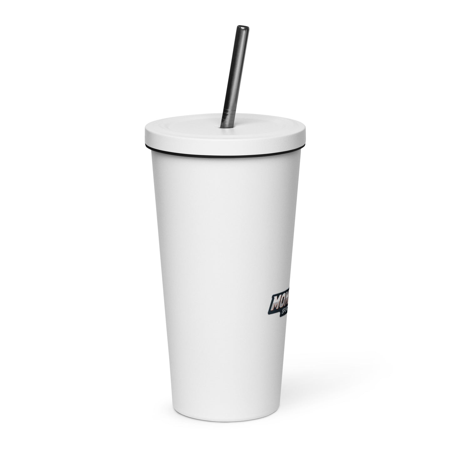 Insulated tumbler with a straw